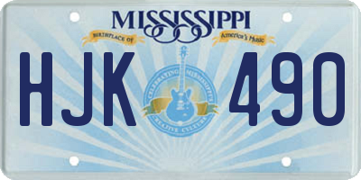 MS license plate HJK490