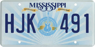 MS license plate HJK491