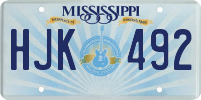MS license plate HJK492