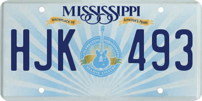 MS license plate HJK493