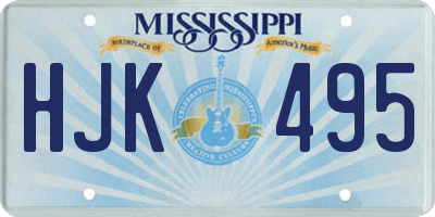 MS license plate HJK495