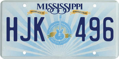 MS license plate HJK496