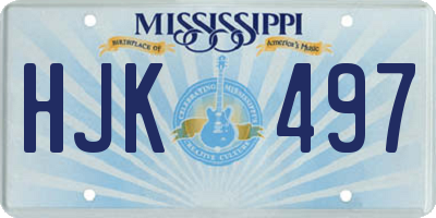 MS license plate HJK497