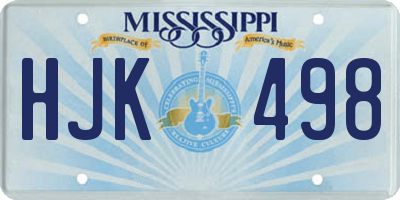MS license plate HJK498