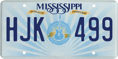 MS license plate HJK499