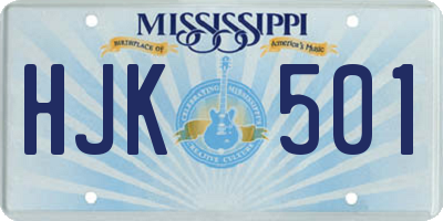 MS license plate HJK501