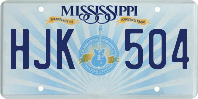MS license plate HJK504