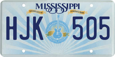 MS license plate HJK505