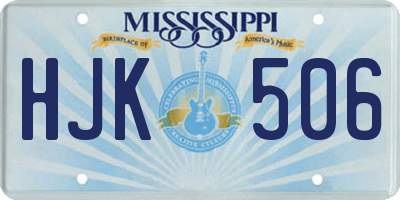 MS license plate HJK506