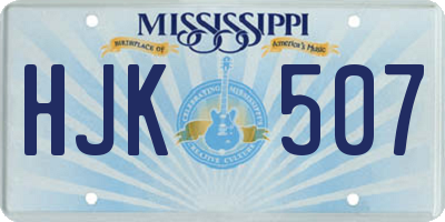 MS license plate HJK507
