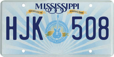 MS license plate HJK508