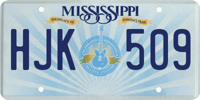 MS license plate HJK509