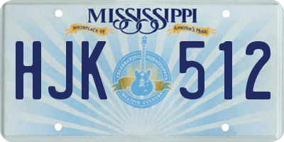 MS license plate HJK512