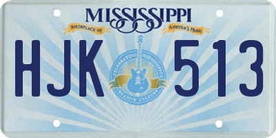MS license plate HJK513