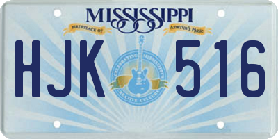 MS license plate HJK516