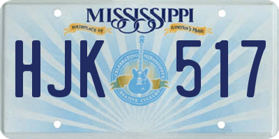 MS license plate HJK517