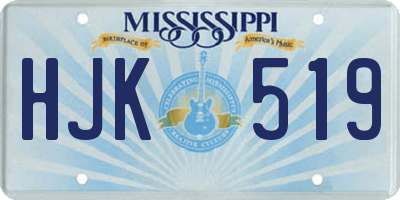 MS license plate HJK519