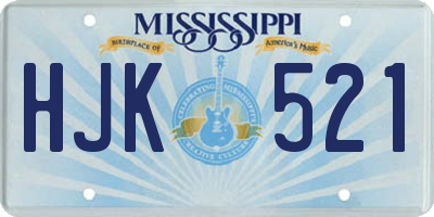 MS license plate HJK521