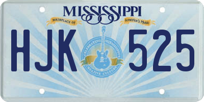 MS license plate HJK525