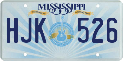 MS license plate HJK526