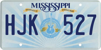 MS license plate HJK527