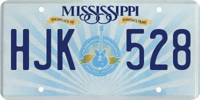 MS license plate HJK528