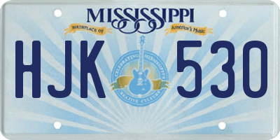 MS license plate HJK530