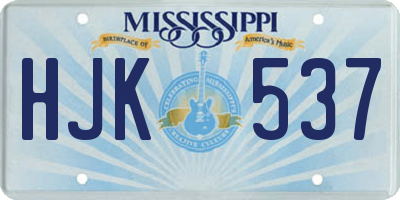 MS license plate HJK537