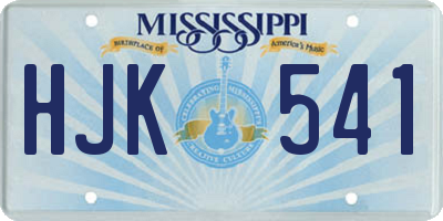 MS license plate HJK541