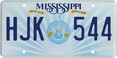 MS license plate HJK544