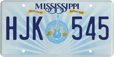 MS license plate HJK545