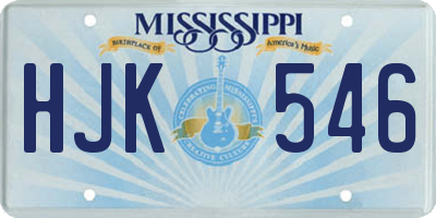 MS license plate HJK546