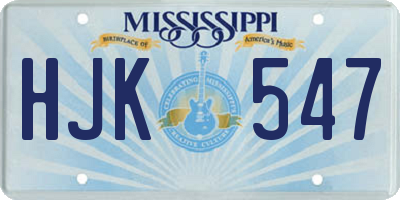 MS license plate HJK547
