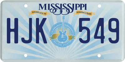 MS license plate HJK549
