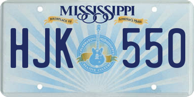 MS license plate HJK550