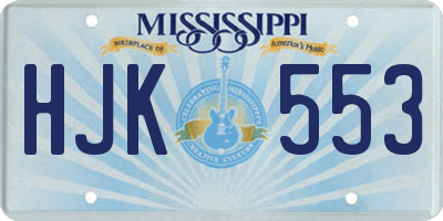 MS license plate HJK553