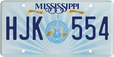 MS license plate HJK554
