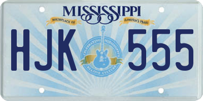 MS license plate HJK555