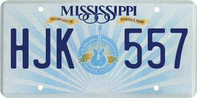 MS license plate HJK557