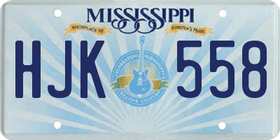 MS license plate HJK558