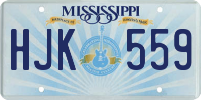 MS license plate HJK559