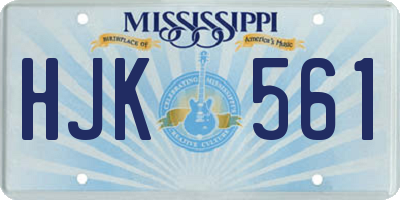 MS license plate HJK561