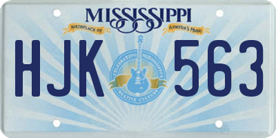 MS license plate HJK563