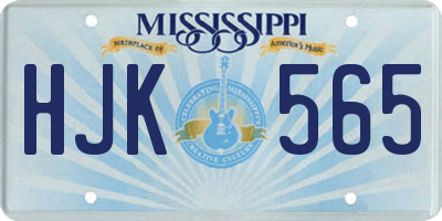 MS license plate HJK565