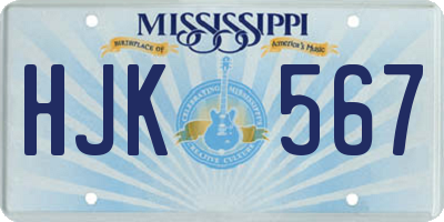 MS license plate HJK567
