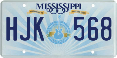 MS license plate HJK568