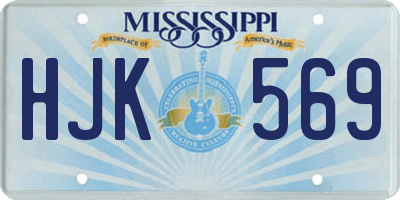 MS license plate HJK569