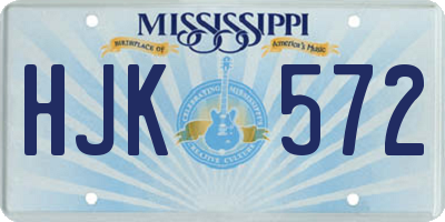 MS license plate HJK572
