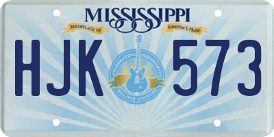 MS license plate HJK573