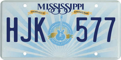 MS license plate HJK577